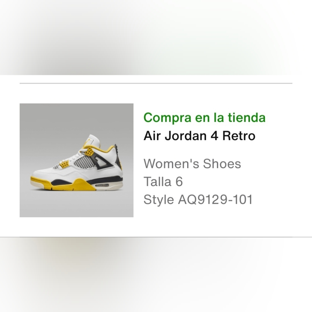 Jordan 4 Retro Women's Sneakers - White and Yellow